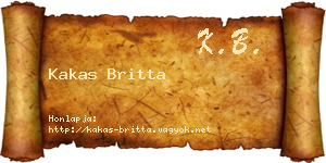 Kakas Britta névjegykártya